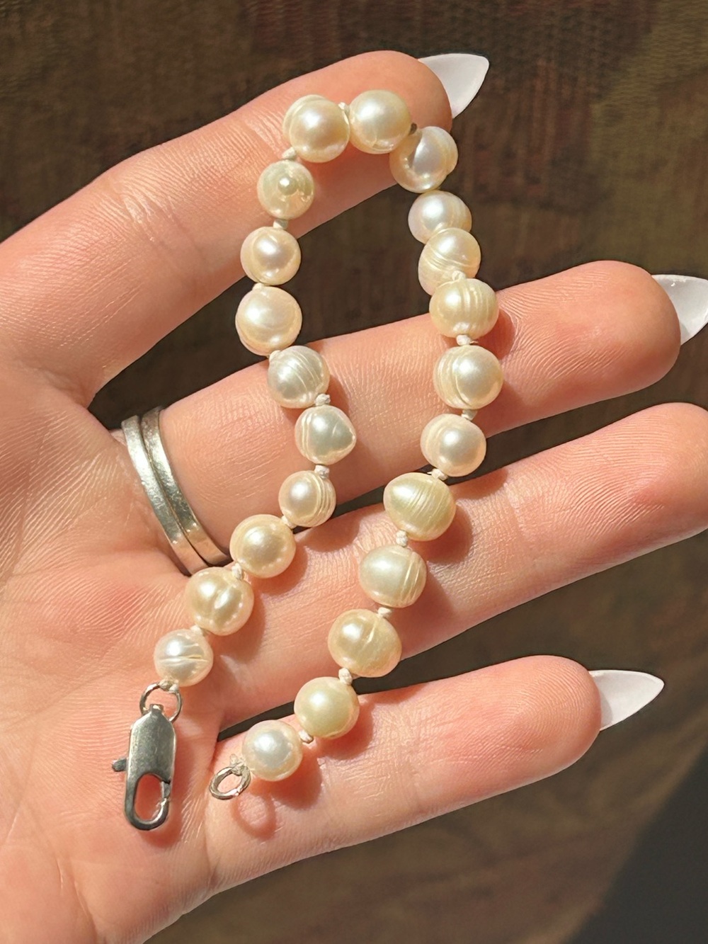 Natural Japanese South Sea Akoya Pearl Bracelet Hand-Knotted • RETAIL $1998